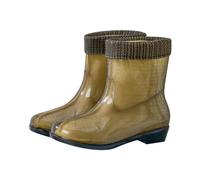 Générique Botte De Pluie, Bottes De Pluie Caoutchouc Fourrées Femme Bottines Impermeable Bottine Et Chaudes Chic Antidérapan Botte