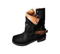 Générique Botte Femelles basses plates Chaudes Bottillons Femme Confortable Elégantes Chaudes Vintage Femmes Bottes Souple Imperméables classiques fermeture éclair Femme Bottine Automne Hiver