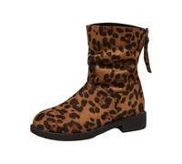 Générique Botte Femme, Bottine Femme Cuir, De Pluie Chaussures Femmes Semi-Hautes Chelsea Bottes Confortable Brun 42