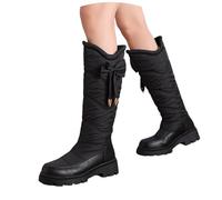 Générique Botte Femme Hiver Chic,Bottes d'hiver Chaudes Mi-Mollet DoubléEs en Polaire Thermique Et DotéEs d'une Semelle éPaisse pour Un Confort Optimal par Temps Froid (Black 36)