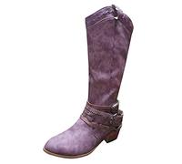 Générique Botte Femme Hiver Hiver Vintage Botte Sexy Haute Mi Mollet Talon Chaussure Bottine Confort Chic Blanc Cuissarde Moto Noires Chaussures Fourrées Confort Bottes Cuissardes