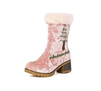 Générique Botte Femme Hiver ImperméAble,Bottes d'hiver Mi-Mollet à Talon Compensé Bout Rond DoubléEs Polaire pour Un Confort Optimal par Temps Froid (40)