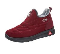Générique Botte Fourrée Femme Imperméable Fourrées Chaude Bottines Confortable Antidérapant Mi-Mollet Chaussures Chaudes Repousse La Neige Fondue Latéral Zip Bottes chaussures chaudes femme Rouge 37