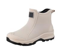 Générique Botte Homme Pluie,Bottes En Caoutchouc Homme Semelle Plate Bottes de Pluie Homme Fourrées Couleur Unie Moyenne Tige Hommes Séchage Rapide Botte Marron Motifs de Caoutchouc