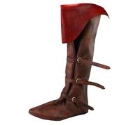 Générique Botte Noir Homme Mollet Large Bottes Chaussure Cuir Médiéval Déguisement Chaussures Cowboy Chelsea Accessoire Bottillon Cavalières Pirate Boots Western Desert Montante