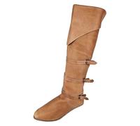 Générique Botte Noir Homme Mollet Large Bottes Chaussure Cuir Médiéval Déguisement Chaussures Cowboy Chelsea Accessoire Bottillon Cavalières Pirate Boots Western Desert Montante