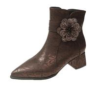 Générique Botte Noire éTanches Talons Bas Vintage RéSistantes Boots Loisir Confortable Bottillons AntidéRapantes Doublure Chaude Knee High Bottes Hiver Bout Rond FêTes Bottine