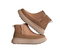 Générique Bottes à neige intégrées à la fourrure des hommes avec isolation en polaire d'hiver à haut contraste semelle épaisse antidérapante bottes courtes en coton polyvalentes (khaki,40)