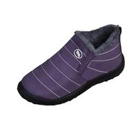 Générique Bottes bout rond pour femmes, bottes en coton peluche, couleur unie, imperméables chaudes, grande taille Range Chaussures Placard Extensible (Purple, 45)