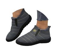 Générique Bottes bout rond pour femmes, bottes en coton peluche, couleur unie, imperméables chaudes, grande taille Range Chaussures Placard Extensible (Grey, 44)