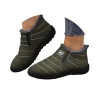 Générique Bottes bout rond pour femmes, bottes en coton peluche, couleur unie, imperméables chaudes, grande taille Chaussure Escarpin Rouge (41)