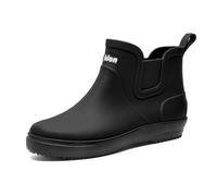 Générique Bottes Caoutchouc Homme Bottes de Pluie Femme ImperméAbles à l'eau AntidéRapantes Chaussures de Travail Homme Bottes Jardin Élégant et Confortable LumièRe Doux (Black, 43)