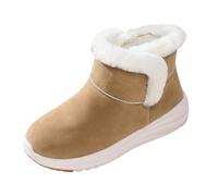 Générique Bottes chaudes en peluche pour femmes, bottes d'extérieur décontractées semelle souple et épaisses Chaussure Bottine (Beige, 40)