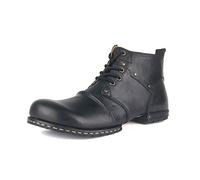 Générique Bottes Chukka Moto pour hommes Bottines en Cuir avec Fourrure Chaussures à Lacets Décontractées,Noir Warm,40.5