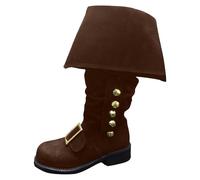 Générique Bottes Cuir Homme Vintage avec Zippée et Cloche Botte de Médiéval de la Renaissance pour Homme Bottine Mi-Hautes Rétro de Style Punk Gothique Botte de Noel Mode pour Fête, Cosplay