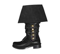 Générique Bottes Cuir Homme Vintage avec Zippée et Cloche Botte de Médiéval de la Renaissance pour Homme Bottine Mi-Hautes Rétro de Style Punk Gothique Botte de Noel Mode pour Fête, Cosplay