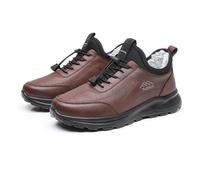 Générique Bottes Cuir randonnée Toutes Saisons Hommes âgés Chaussures Chaudes Confortables Hiver Semelles antidérapantes Bottines Marche Quotidien (Brown, 42)