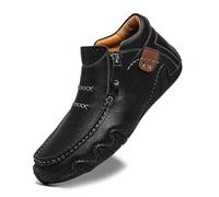 Générique Bottes de conduite en cuir faites à la main pour homme - Bout large - Soutien de la voûte plantaire - Imperméables - Antidérapantes - Confortables - Pour tous les jours et les voyages