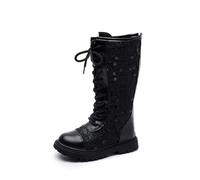 Générique Bottes De Neige D'Hiver Antidérapant Pour Bébé Filles Et Garçons,Courtes Bottines Fille Chaussures Hiver Garçon Fourrure Doublé Western Boot Cuir Mode (Le noir,33)