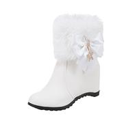 Générique Bottes de Neige Femme Bottines Imperméabl Chaussures Hiver Fourrées Chaude Boots Antidérapantes Bottes Femmes Chaussures Doublure Chaude Hiver en PU Cuir Souple Bottines Plats Boots