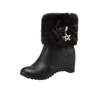 Générique Bottes de Neige Femme Bottines Imperméabl Chaussures Hiver Fourrées Chaude Boots Antidérapantes Bottes Femmes Chaussures Doublure Chaude Hiver en PU Cuir Souple Bottines Plats Boots
