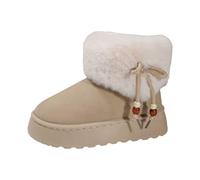 Générique Bottes de Neige Femme Chaussures Hiver Bottines Fourrées Imperméabl Botte Fourrées Chaude Boots Antidérapantes Latérale Chaud Ski Waterproof Boots Confort