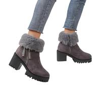 Générique Bottes de Neige Femme,Hiver Chaud Plateforme Lacets Chaussures d'eau Basses Tendance Randonnée Résistantes l'usure Chaudes et Confortables d'extérieur en Coton Pais