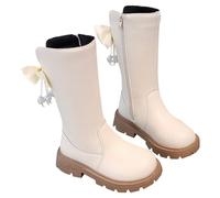 Générique Bottes De Neige Hiver Fille,Bottines Fille Élégant Chaussures Garçons Filles Doublure Chaude Botte Garçon Faux Cuir Moon Boots Confortables Outdoor Taille (Blanc,34.5)