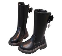 Générique Bottes De Neige Hiver Fille,Bottines Fille Élégant Chaussures Garçons Filles Doublure Chaude Botte Garçon Faux Cuir Moon Boots Confortables Outdoor Taille (Le noir,30)