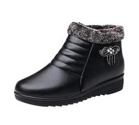 Générique Bottes De Pluie Cheville Coupe-Vent Talons Bas Vintage RéSistantes Boots DéContractéE Comfort Bottillons AntidéRapant Chaudes Knee High Bottes Automne Bout Rond FêTes Bottine