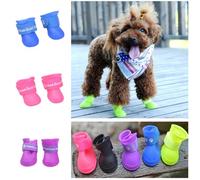 Générique Bottes de Pluie en Caoutchouc PVC pour Chiot et Chien, Imperméables et Antidérapantes, Protection des Pattes, pour Marcher sur Sol Mouillé ou Boueux, Taille S Bleu
