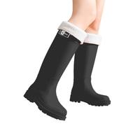 Générique Bottes De Pluie Femme Haute - Botte en Caoutchouc FourréE Boots AntidéRapantes ImperméAbles en Silicone Chaussure Confortable DéContractéEs Et Polyvalentes pour La RandonnéE Le Quotidien