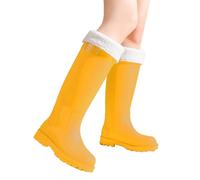 Générique Bottes De Pluie Femme Haute - Botte En Caoutchouc FourréE Boots AntidéRapantes ImperméAbles En Silicone Chaussure Confortable DéContractéEs Et Polyvalentes Pour La RandonnéE Le Quotidien