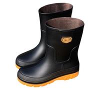 Générique Bottes De Pluie Femme Mi Mollet Bottes en Caoutchouc pour Femme - Peluche Fourrés - Demi-Hautes - Imperméables - Antidérapantes - Couleur Unie - Semelle Épaisse - Confortable