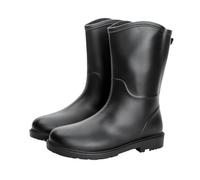 Générique Bottes De Pluie Femme Mi Mollet Bottes Plain Wellington De Pluie À Semelle Solide pour Femme - Revêtement en PVC - Doublure en Jersey Souple - pour École, Marche, Extérieur Bottines
