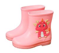 Générique Bottes de Pluie Filles Élastiques Légères Antidérapantes Semelles Texturées Confortables Chaussures Écolières Primaires Enfants Femmes (27 Little Child)