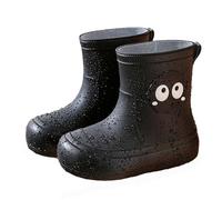 Générique Bottes De Pluie pour Enfants Et Femmes avec Bouche Élastique Semelles Texturées Antidérapantes Légères Et Confortables Chaussures De Pluie pour Élèves du Primaire (Black 33 Little Child)