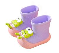 Générique Bottes De Pluie pour Enfants Et Femmes avec Bouche Élastique Semelles Texturées Antidérapantes Légères Et Confortables Chaussures De Pluie pour Élèves du Primaire (Purple 31 Little Child)