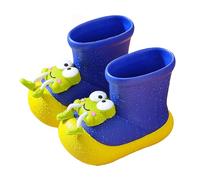 Générique Bottes De Pluie pour Enfants Et Femmes avec Bouche Élastique Semelles Texturées Antidérapantes Légères Et Confortables Chaussures De Pluie pour Élèves du Primaire (Blue 31 Little Child)