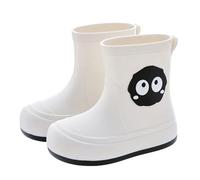 Générique Bottes De Pluie pour Enfants Et Femmes avec Bouche Élastique Semelles Texturées Antidérapantes Légères Et Confortables Chaussures De Pluie pour Élèves du Primaire (White 37 Middle Child)
