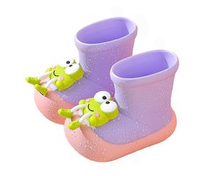 Générique Bottes De Pluie pour Enfants Et Femmes avec Bouche Élastique Semelles Texturées Antidérapantes Légères Et Confortables Chaussures De Pluie pour Élèves du Primaire (Purple 31 Little Child)