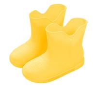 Générique Bottes de Pluie pour Enfants garçons et Filles pour la Saison des pluies de Printemps et d'été Chaussures d'eau Tendance et Mignonnes de Couleur Unie Chaussures en (Yellow 27 LittleKids)