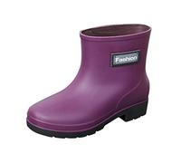 Générique Bottes de Pluie pour Femme Courtes en Caoutchouc Antidérapantes Imperméables mi-Hautes Chaussures d'eau Chaudes Jardin Confortables l'extérieur, Le Jardinage