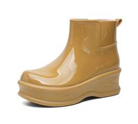 Générique Bottes de Pluie pour Femme Semi-compensées Chaussures Aquatiques Botte légantes Polyvalentes Confortable Plates la Marche, l'eau, l'extérieur
