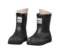 Générique Bottes de Pluie pour Filles mi-Mollet Confortables antidérapantes légères durables école Jeux extérieur Quotidien (Black, 33 Big Kids)