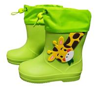 Générique Bottes de Pluie pour Filles mi-Mollet Motif Dinosaure antidérapantes Confortables école Quotidien Jeux extérieur Enfants 2-10 Ans (Green, 25 Little Kids)