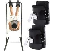 Générique Bottes de Traction Suspenduues Bottes d'Inversion Anti-Gravité Cadre en Acier Solide Crochets pour Barre de Traction pour Soulagement Douleurs Dorsales Crunches Abdominaux(Black)