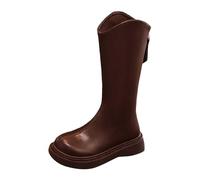 Générique Bottes d'équitation Hautes pour Filles, Bottes de Neige Chaudes doublées de Fausse Fourrure pour Tout-Petits et (Brown, 34 Big Kids)