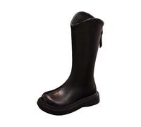Générique Bottes d'équitation Hautes pour Filles, Bottes de Neige Chaudes doublées de Fausse Fourrure pour Tout-Petits et (Black, 35 Big Kids)