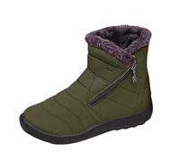 Générique Bottes d'extérieur chaudes et souples pour femmes, en peluche, la décontractées, avec fermeture éclair latérale, confortables Chaussure Bottine (40)